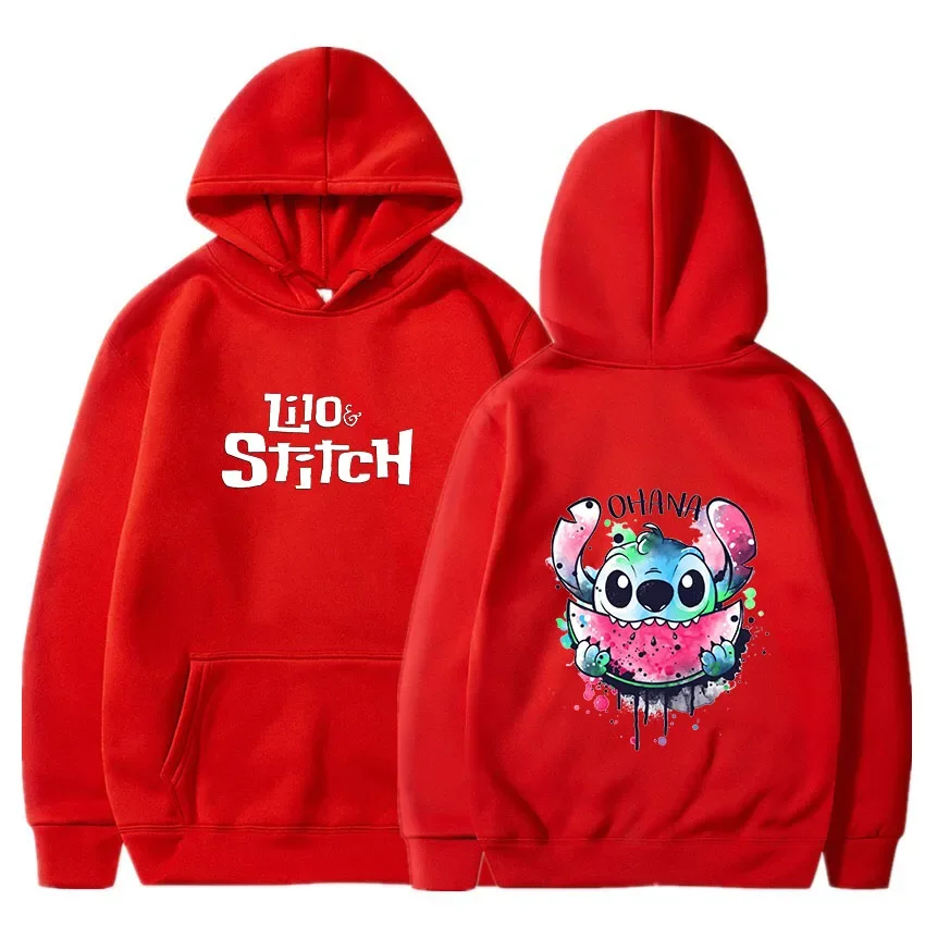 Disney Lilo Stitch Thin Hoodie Sweatshirts Men Women Autumn Casual Boys Girls Harajuku Streetwear Hoodies Pullover Tops