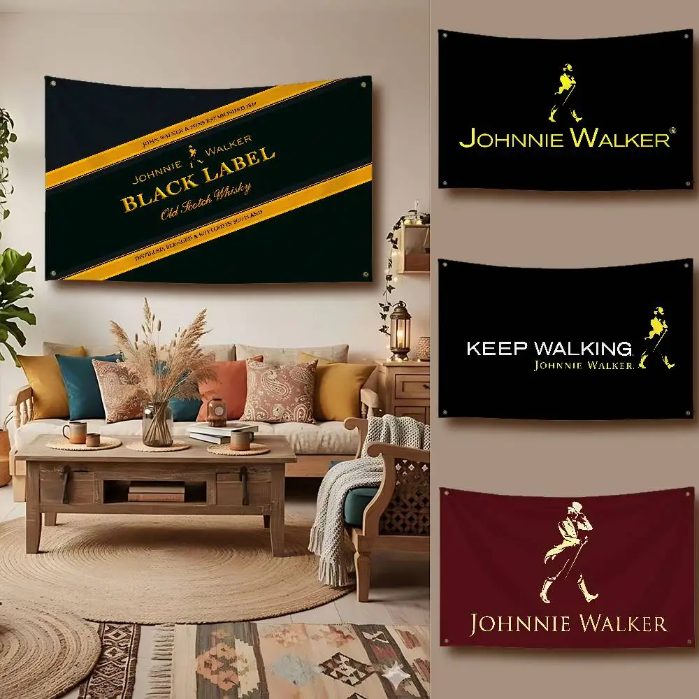 J-Johnnie Walker Flag Polyester Printed Banner For Decor Tapestry Dorm Room Bedroom