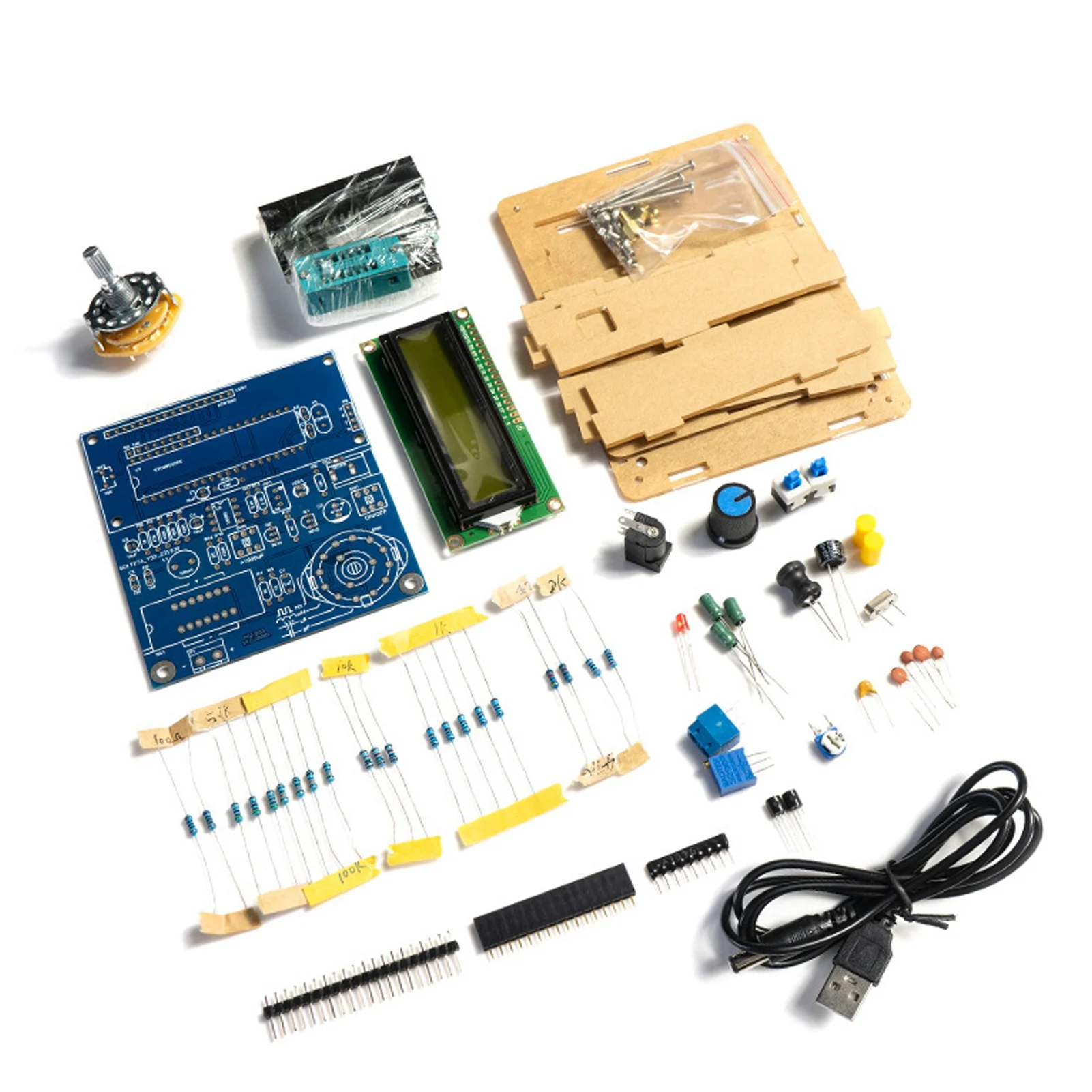 Capacitance Measurement Meter Electronics Kit Multifunctional LCD Display Soldering Set Electronics Kit Welding Practice Kit