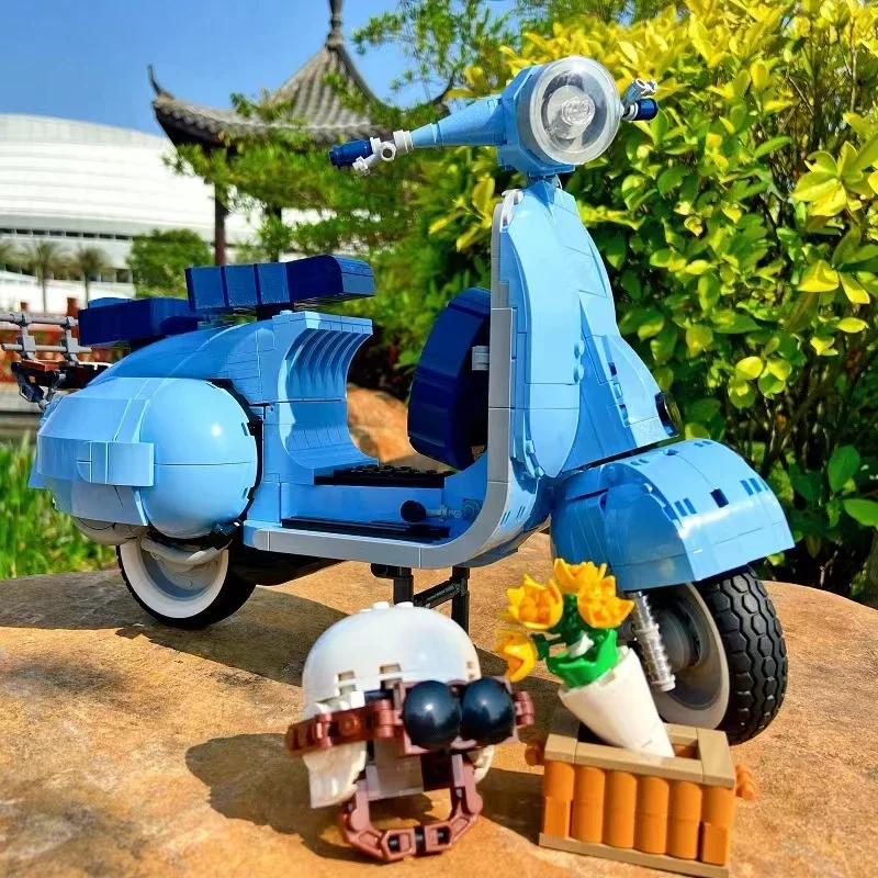 التقنية 1106 قطعة 125 دواسة دراجة نارية اللبنات الرومانية عطلة مدينة موتو تجميع الطوب لعبة هدية للطفل الكبار