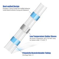 100PCS Waterproof Solder Seal Wire Connectors AWG 16-14, Blue Heat Shrink Butt Connectors Terminals Solder Sleeve Wire Splice