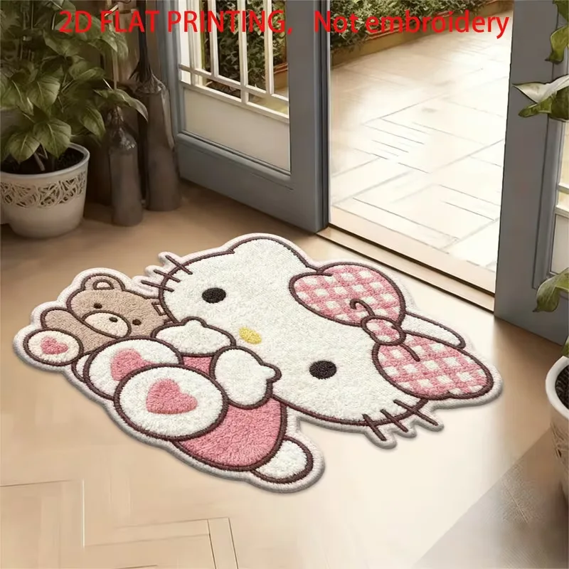 Cute Cartoon Irregular Doormat Soft Fluffy Rug Water‑Absorbent Non‑Slip Floor Mat For Entrance Bathroom Home Decor