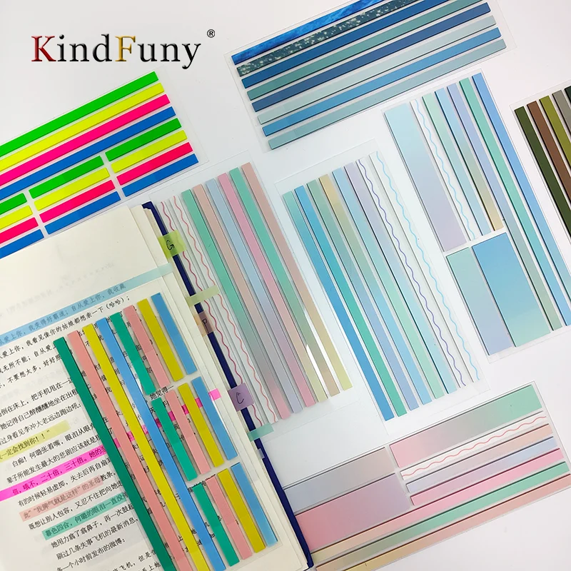 KindFuny 160 Sheets  Sticky Notes Pads Clear Notepad Waterproof Memo Pad for Journal School Office Stationery