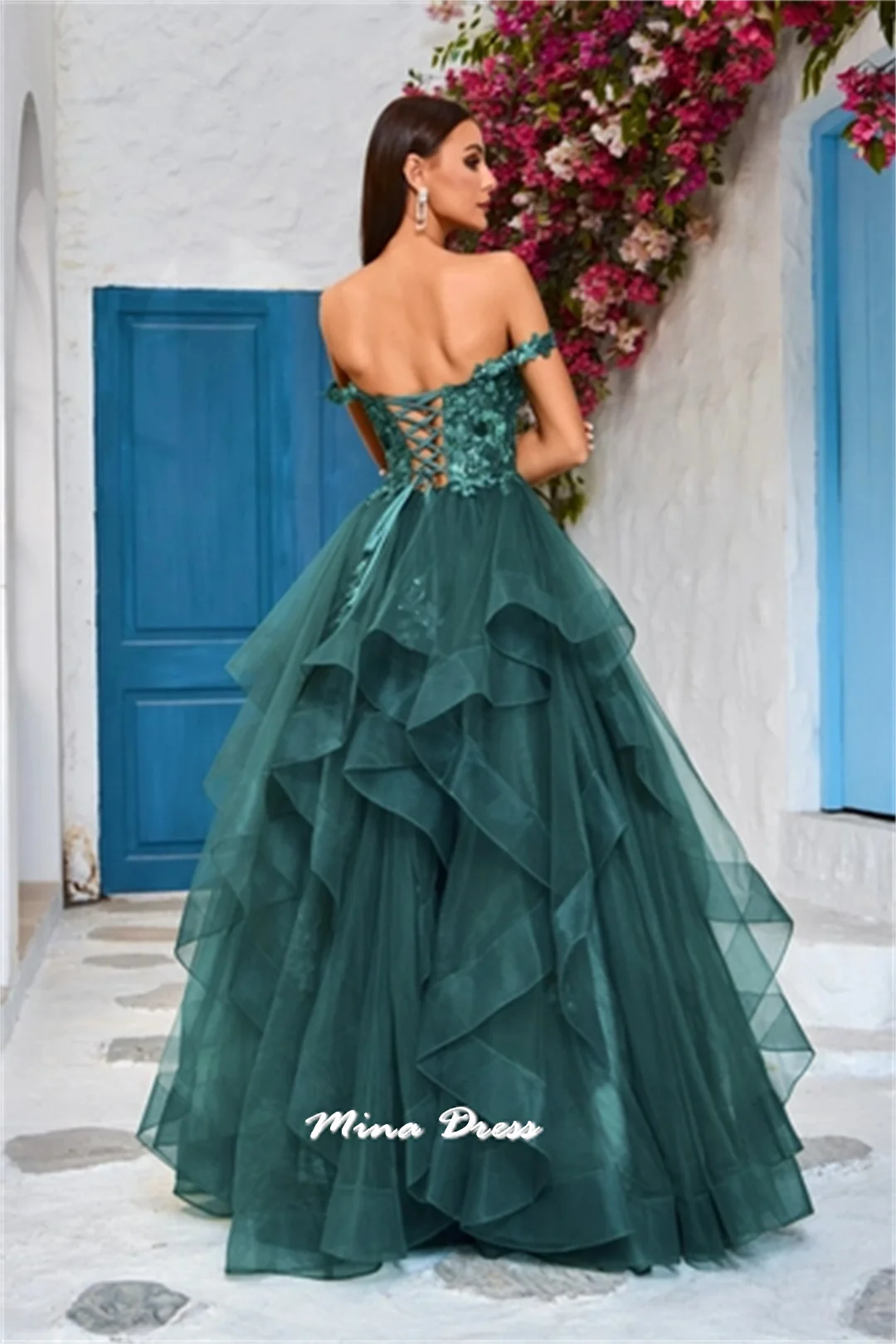 Mina Customized Mind Women's Elegant Dresses for Special Occasions Multi-layer Sequins. Lace Embroidery Formal Occasion Dresses
