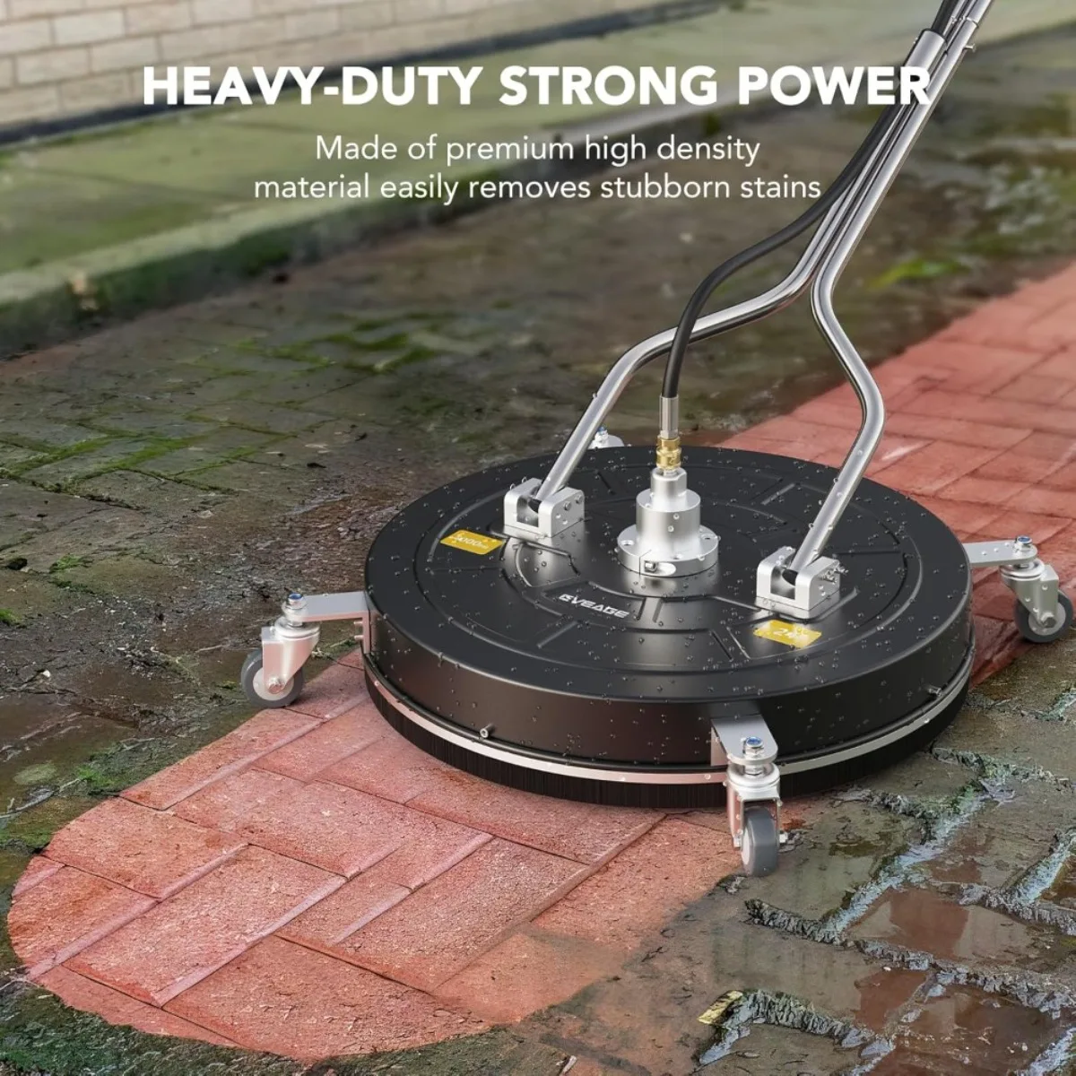 منظف أسطح عالي التحمل مقاس 24 بوصة EP003، 4000 رطل لكل بوصة مربعة من الفولاذ المقاوم للصدأ للخرسانة والرصيف، مع مقابض رش مزدوجة