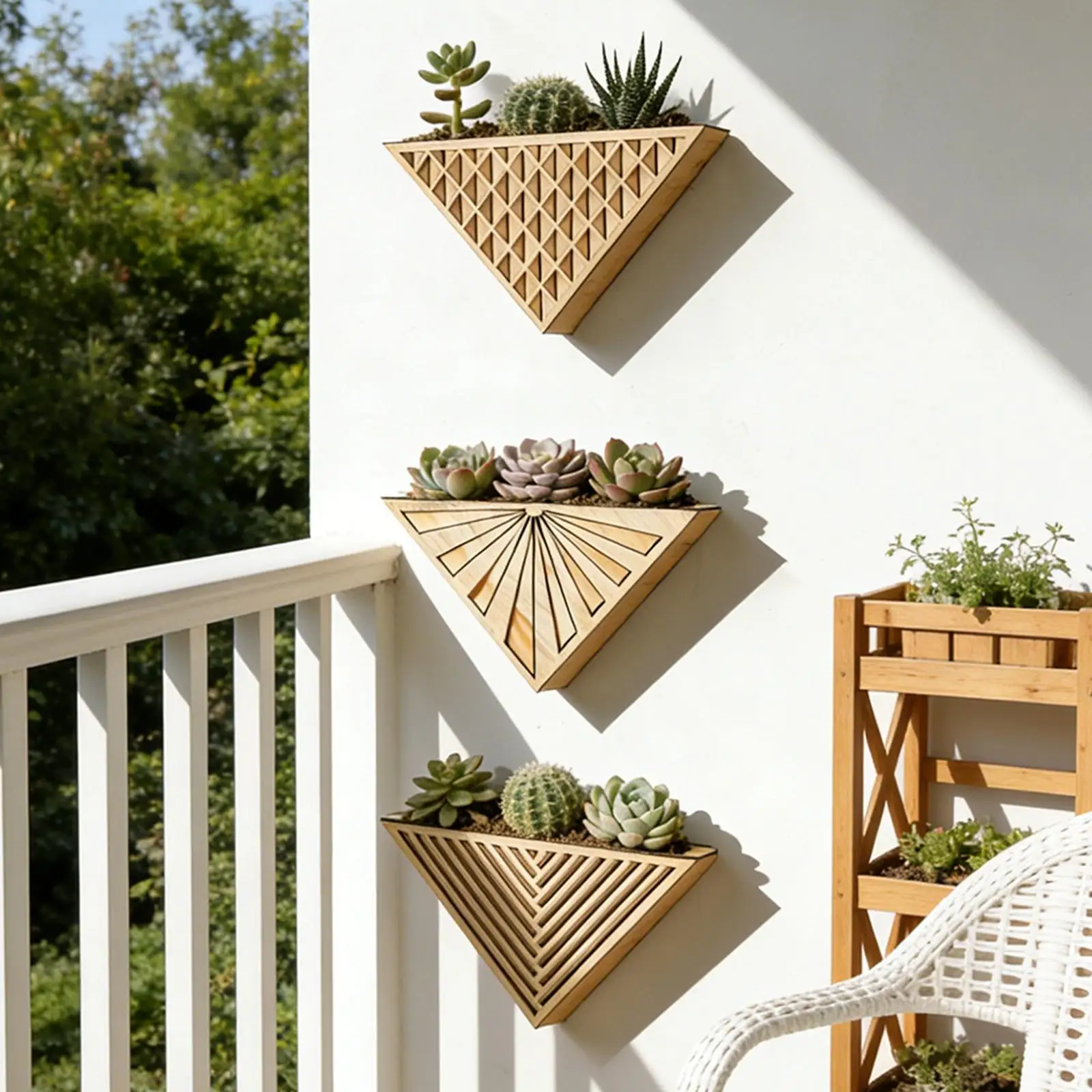 Flower Pot Wall Mounted Ornaments Statue Figurine Bonsai Organizer Indoor Plants Sculpture Gift Plant Pot for Desktop Garden