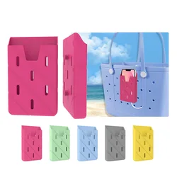 1PC Silicone Mobile Phone Storage Bag For Bogg Bag Beach Bag Accessory Clip-on Mobile Phone Holder Camping Play Gadgets