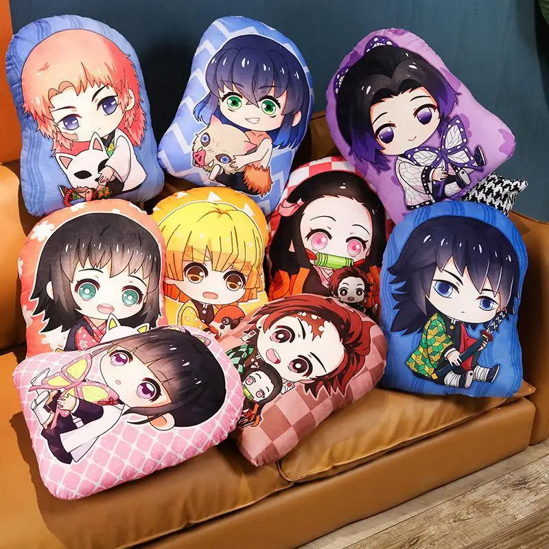 Demon Slayer Blade Japanese Anime Manga Plushies Pillow Cushion Kimetsu No Yaiba Tanjirou Nezuko Cartoon Doll Stuffed Plush Toys