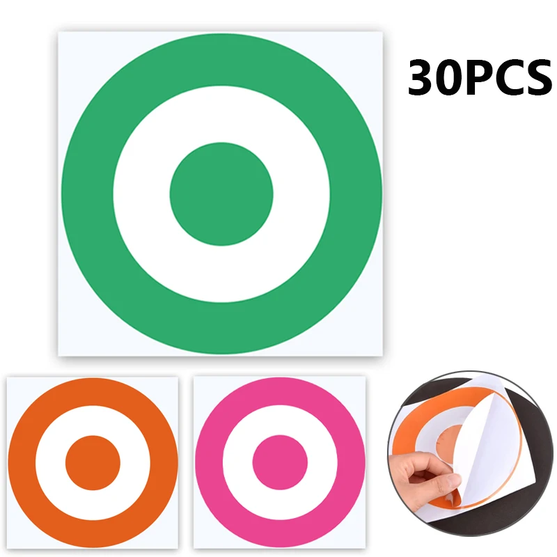 30PCS Archery Target Paper 15cm/5.9inches Self-adhesive Round Target Stickers Bow and Arrow Shooting Targets for Practice