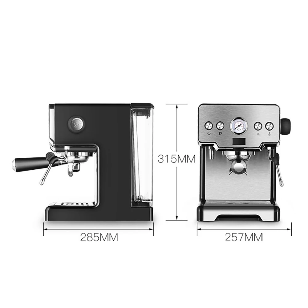 Espresso Machine Crm3605 Stainless Steel Italian Coffee Maker 15bar Home Semi-Automatic Pump Type Coffee Machine 220v 1450w