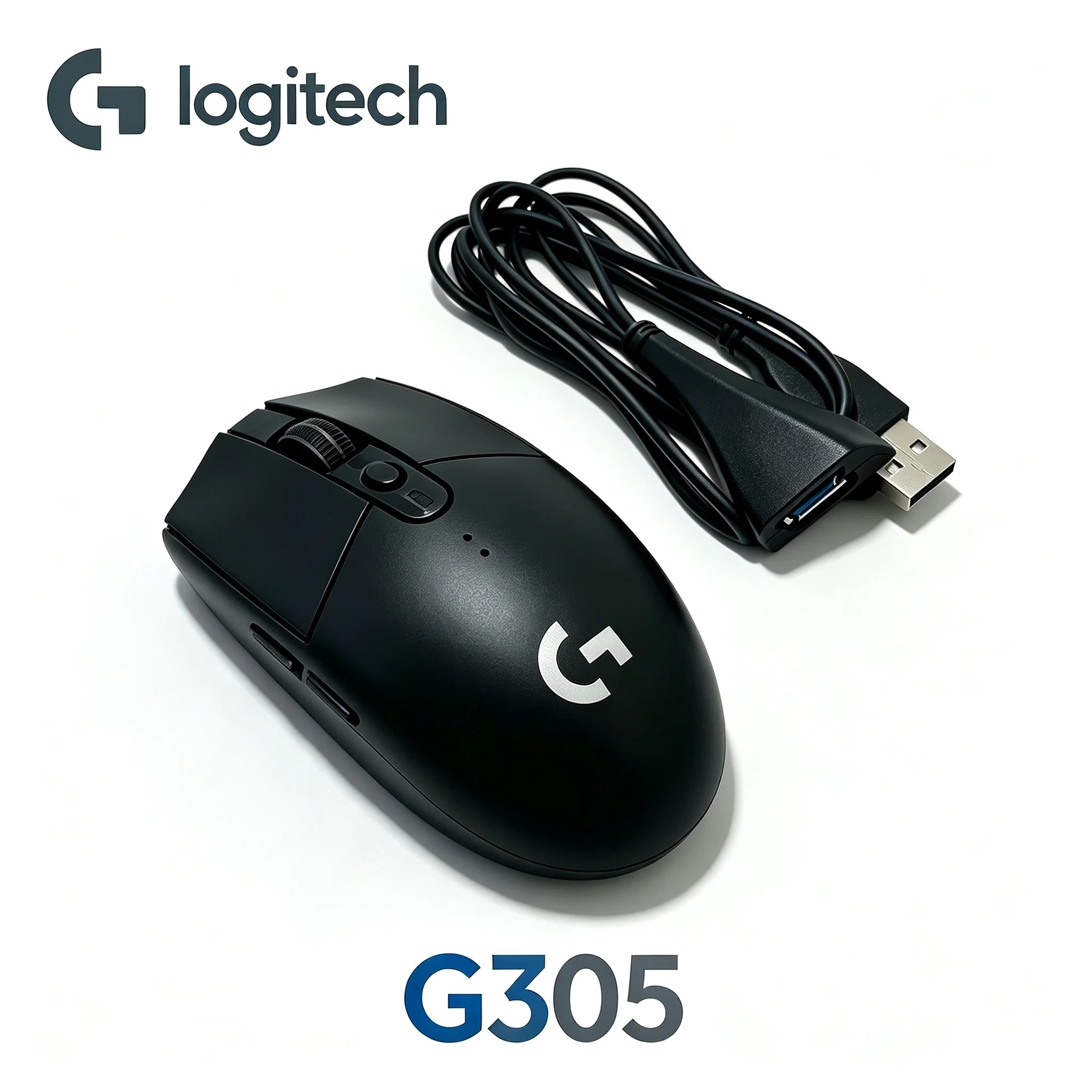 Logitech G305 LIGHTSPEED Wireless Gaming Mouse For Desktop PC, USB Extension Cable Accessory Ensures Stable Connection, Ideal Fo