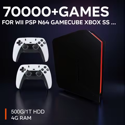 X4 Retro Video Game Console 500G/1T Dual System I3-3110M CPU Supports 4 Player Games for PS2 PSP Wii N64 DC SS Plug&amp;Play on TV