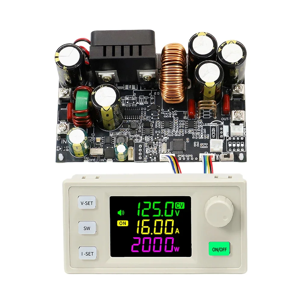 XY12522 DC Buck Power Supply 12-140V Input 0-125V Output 2000W Power MPPT Solar Charging 1.8 Inch LCD High Precision 0-22A