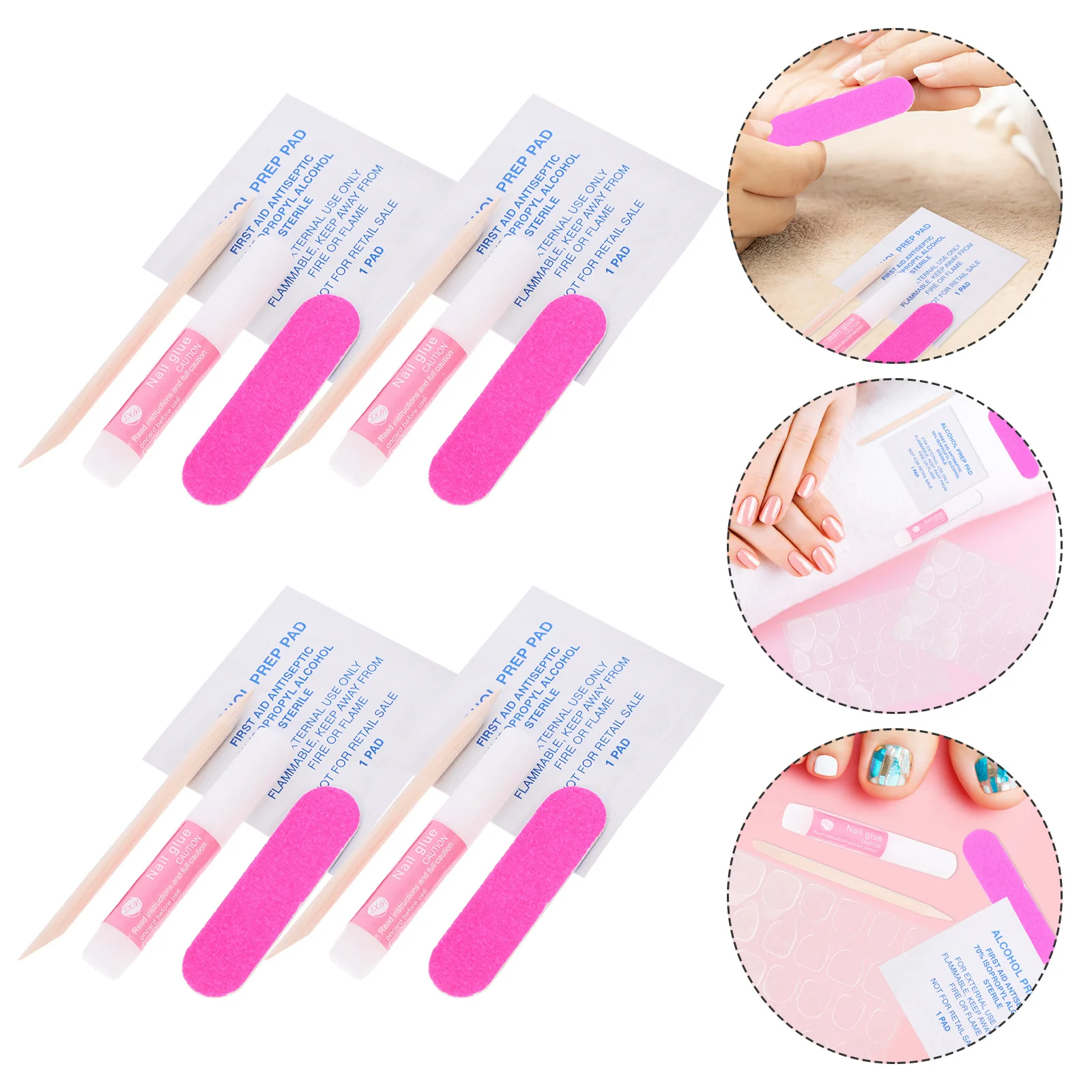 

10 Sets Nail Art Supplies Kit Manicure Files Fake Nail Wearing Tools Adhesive Stickers Professional DIY Manicure Wearing Tools