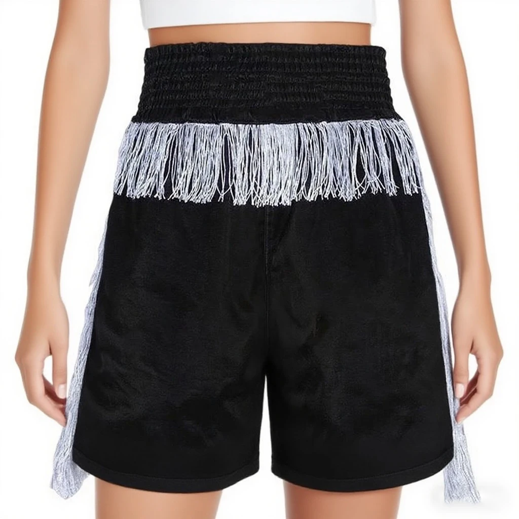 Muay Thai Shorts Professional Boxing Shorts Men Women Child MMA Training Clothes Gold Silver Tassels Fighting Kickboxing Shorts