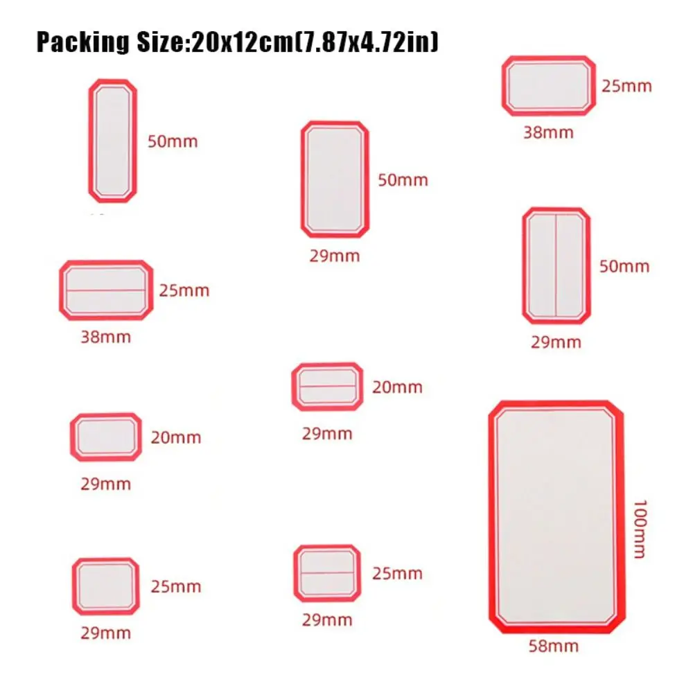 50 ورقة مكتوبة بخط اليد ورق ملصقات ذاتي اللصق أحجام متعددة ملصقات للتسمية الملونة ذاتية اللصق اسم العلامة ملصقات مكتب #6