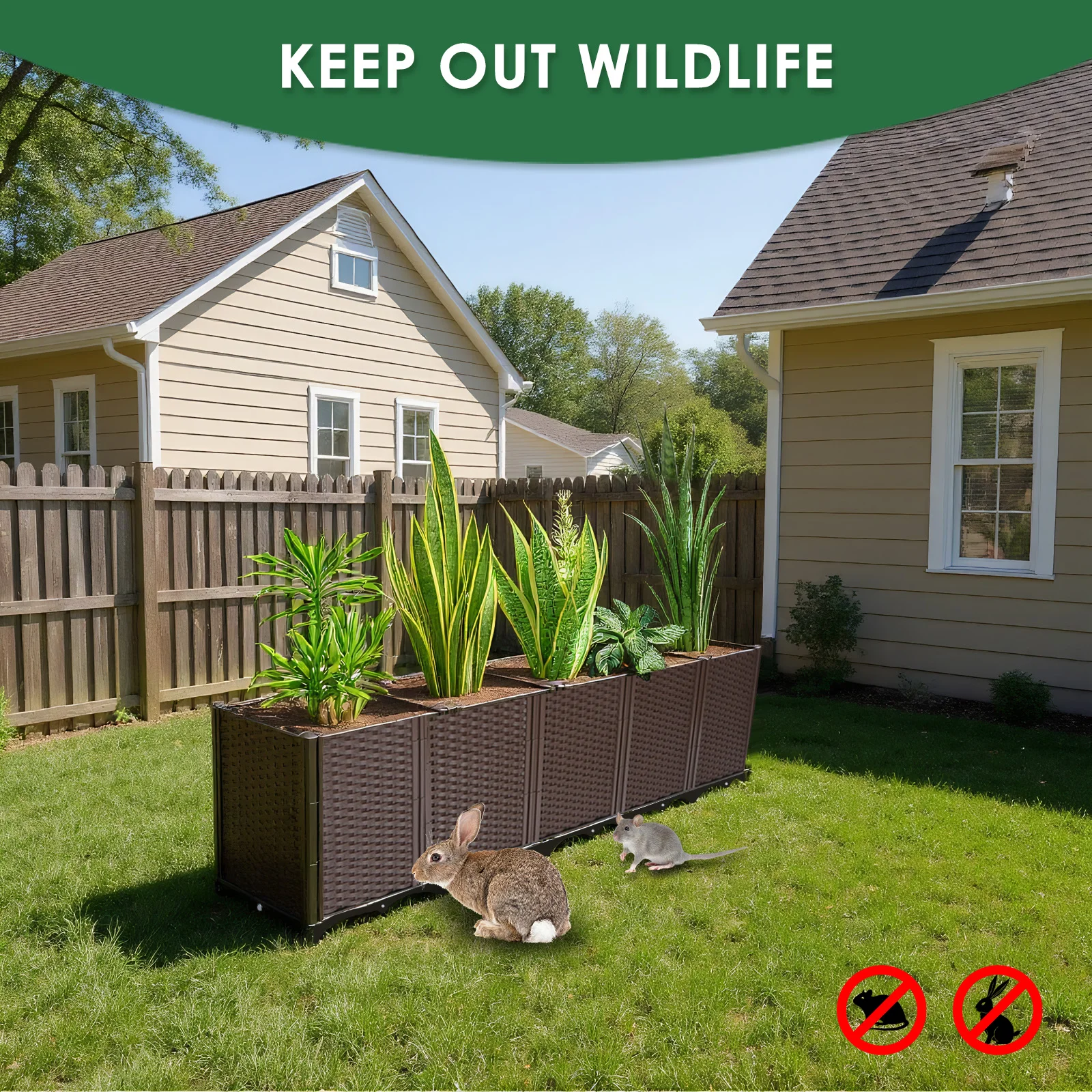 

Large Planters Raised Garden Bed Extra Deep Planter Box Elevated Garden Container for Patio Balcony Deck To Planting Flowers