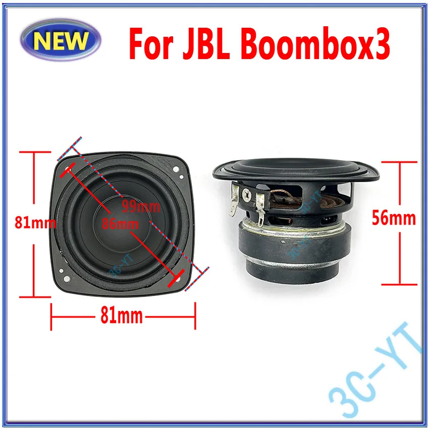 1PCS NEW 4Ω 30W 81mmx81mm Cone Full-range Speaker Midrange Speaker For JBL Boombox3