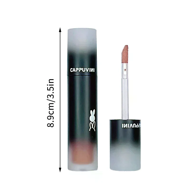 Cappuvini Retro Czerwono-Brązowy Odcień Szminka Mousse Matowa Pomadka w Kształcie Błota Aksamitny Błyszczyk do Ust Nieprzywierający do Kubka Błyszczyk do Makijażu Tint do Ust Kosmetyk