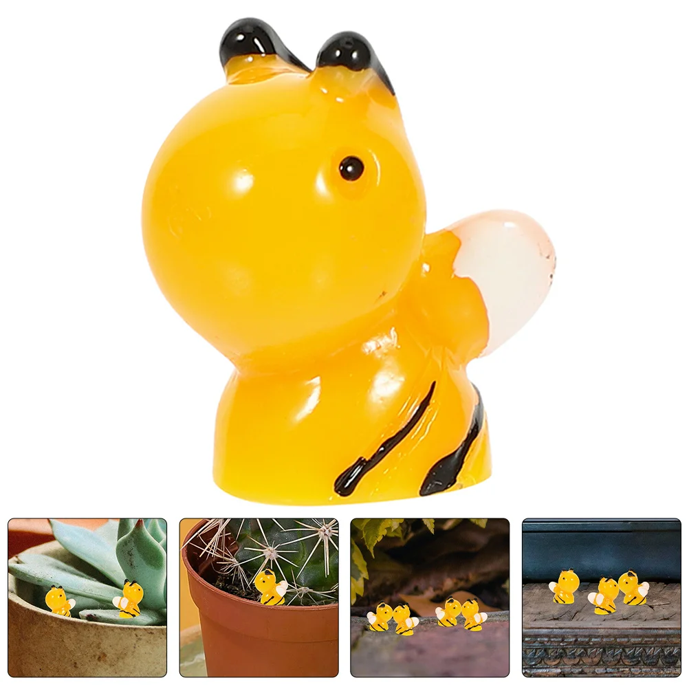 

8Pcs Small Resin Bee Figures Mini Bee Decorations Miniature Garden Micro Landscape Ornaments Bonsai Cute Resin Bees