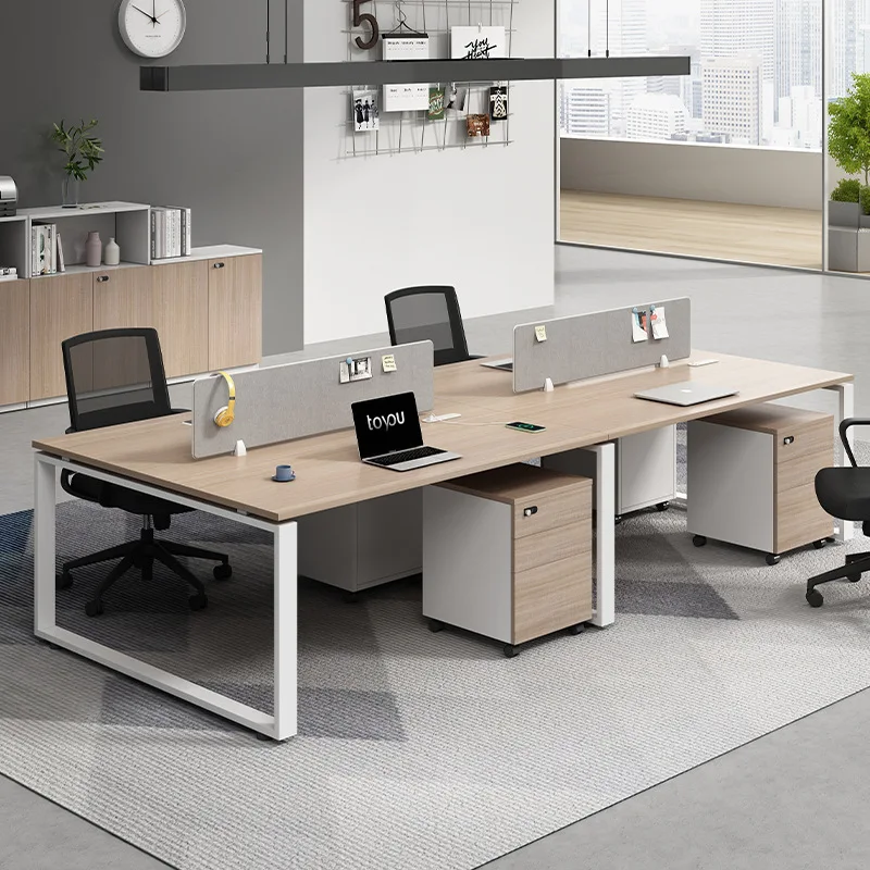 Staff office desk and chair combination four-person partition simple modern screen card seat office computer staff station table