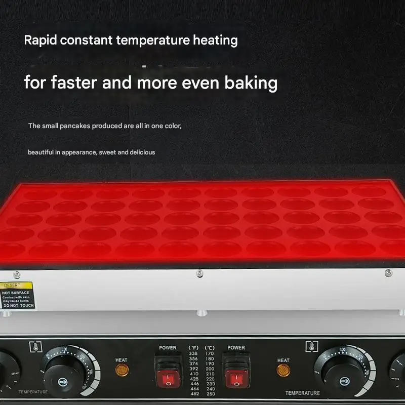 High Quality  Commercial Classic Snack Round Round Waffle Maker Machine 25 Holes Mini Pancake Machine for Sale