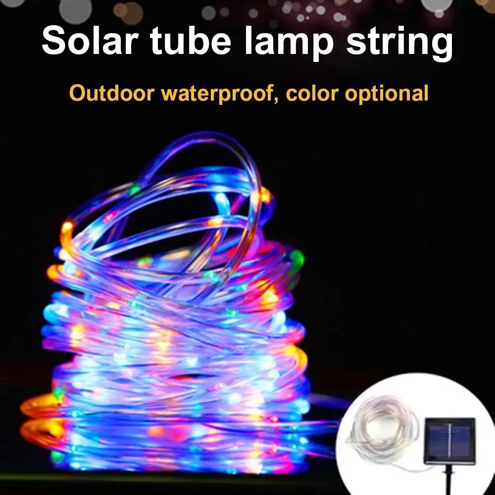 5M 10M 20M Outdoor Solar Rope Strip Lights 8 Modes LED Copper Wire Fairy Light Waterproof Tube Lamp for House LED Tree holiday