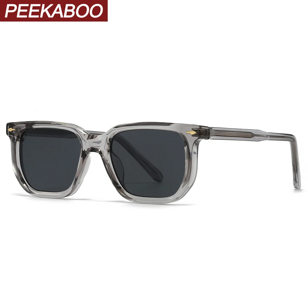 

Peekaboo female polygon sunglasses for men brown grey male square sun glasses uv400 women CP acetate unisex decoration 2025