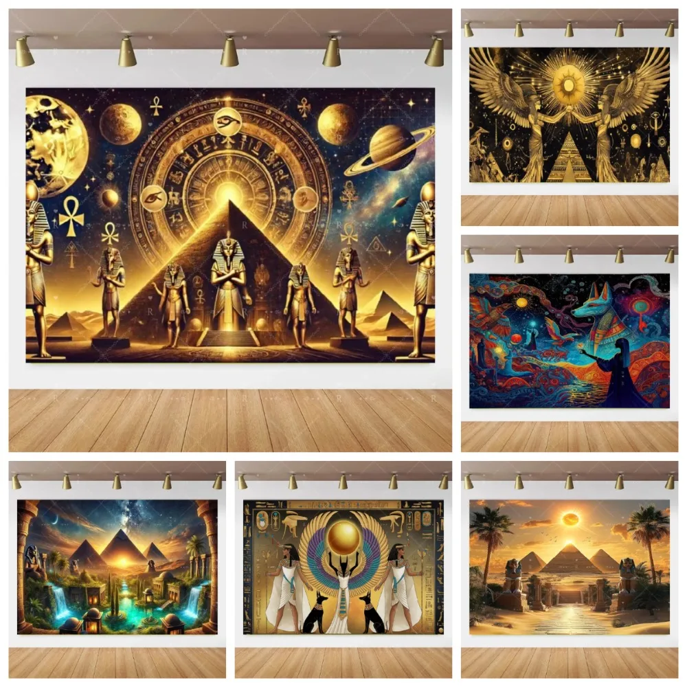 Egyptian Pyramid Desert Sphinx Theme Banner Decoration Background, Birthday Party, Home Decoration Photography Background Cloth