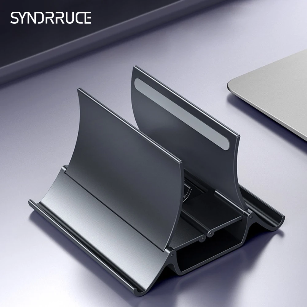 Suporte Vertical Laptop Stand para Macbook Pro Air, Notebook Dobrável, Suporte de Alumínio, Tablet Stand, Acessórios para Computador