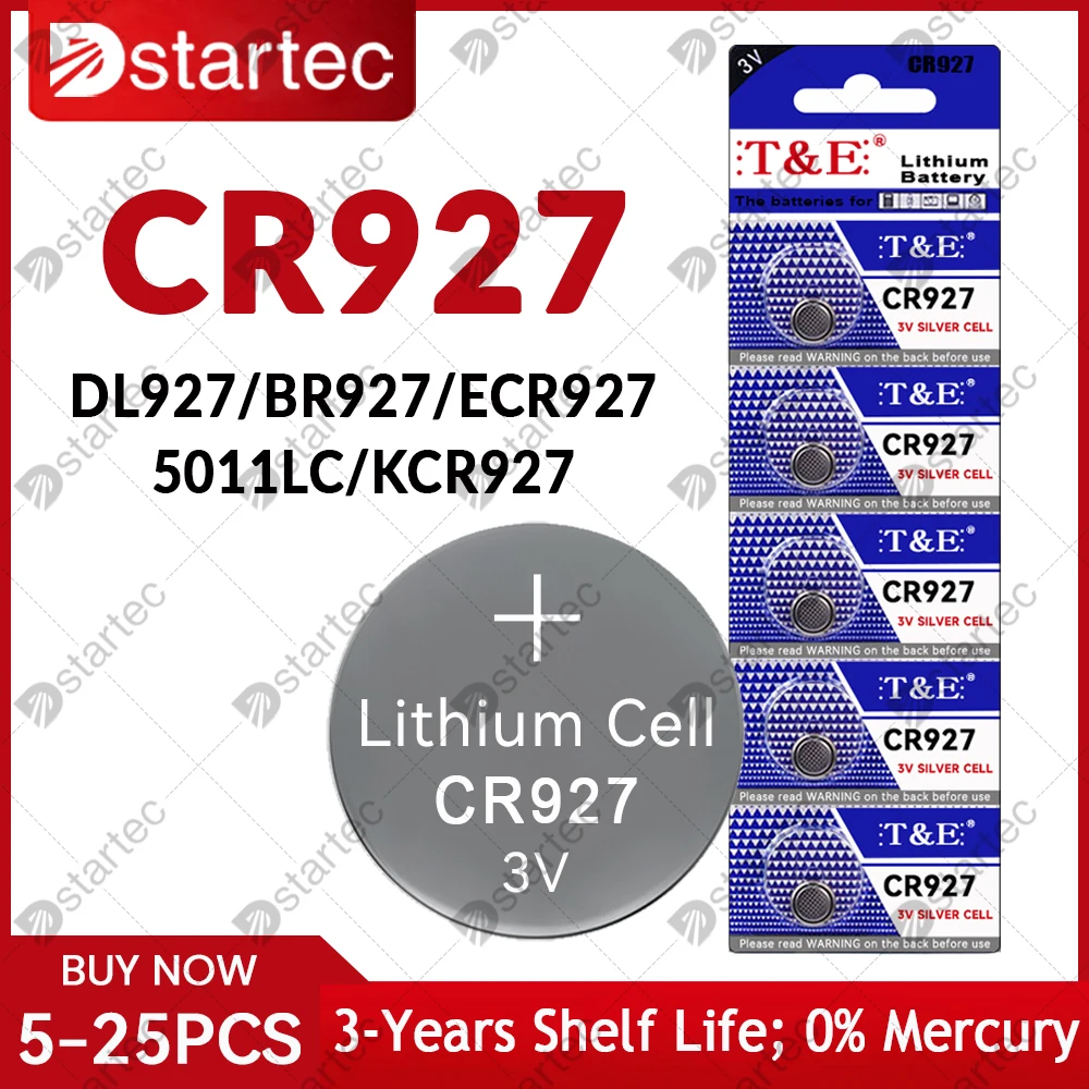 

NEW 5PCS-25PCS 3V CR927 Lithium Button Battery BR927 ECR927 LM927 5011LC KCL927 DL927 CR 927 CR927-1W Coin Cell Watch Batteries