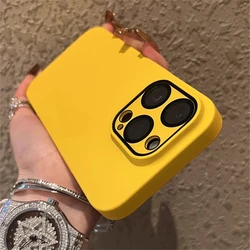 Ultra-thin Candy Solid Color Matte Hard PC Case For iPhone 16 15 14 13 12 11Pro Max Plus Glass Camera Lens Full Protection Cover