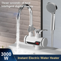 Electric Faucet 360° Rotatable Fast Heating Water Heater With Shower Head Temperature Display Tankless Tap For Kitchen Shower