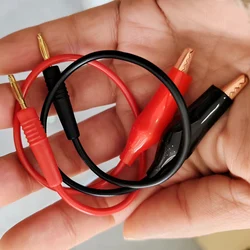 JZDZ 20cm 2pcs 2mm Small Banana Plug to Alligator Clip Test Lead Jumper Wire Electrical Testing Cable Red Black