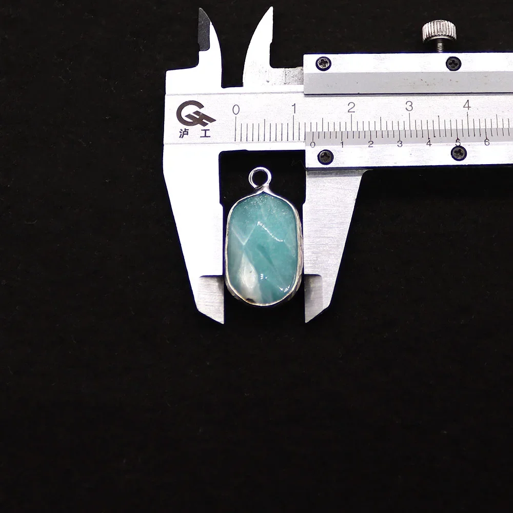 Oval Natural Stone Black Agate Pink Crystal Red Stone Pendant Gemstone Charm for Jewelry Making DIY Neckalce Healing Gifts