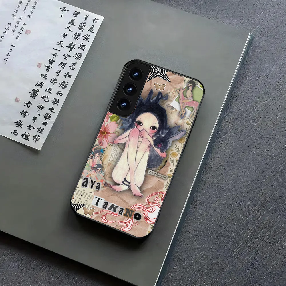 Aya Takano Japanese Painter Phone Case For Samsung Galaxy A52 A12 A51 S21 Edge S22ULTRA S23 S20LITE Plus Ultra Black Cover