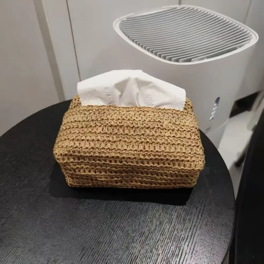 Soft Woven Texture Tissue Box Cover Fabric Napkin Storage Case Minimalist Style Decorative Holder For Home Interior