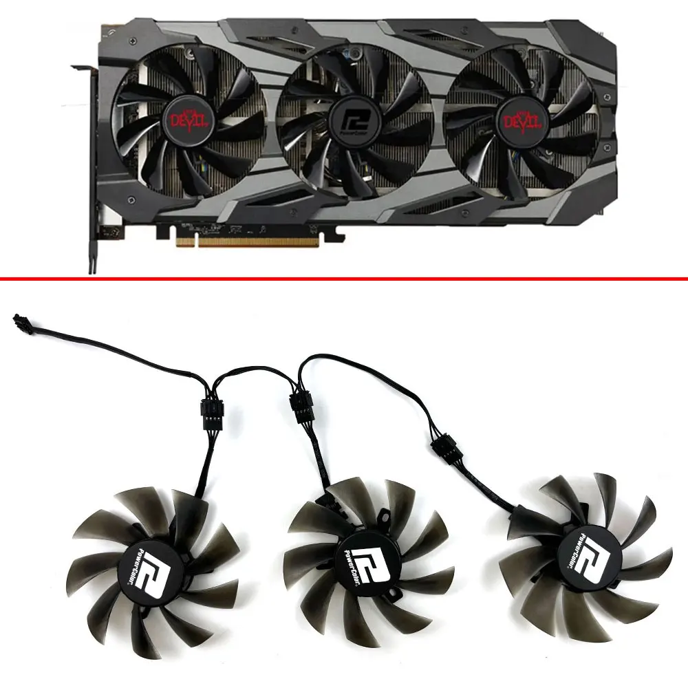 DIY T129215SU 85MM 4-pin RX5700 XT GPU Fan for Power Color RX 5700 XT Red Devil 8GB GDDR6 graphics card coolin