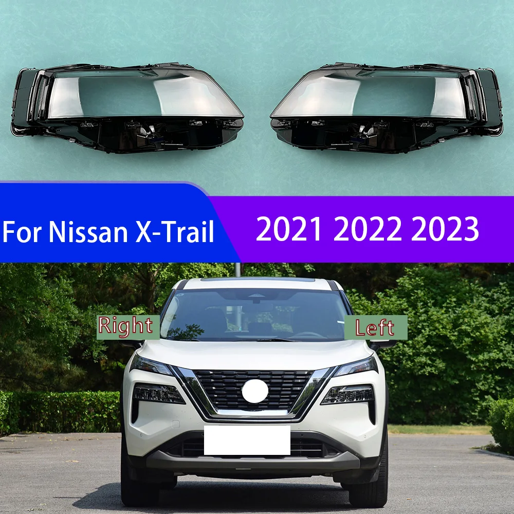 

For Nissan X-Trail 2021 2022 2023 Front Headlight Cover Transparent Headlamp Lamp Shell Replace Original Lampshade Plexiglass