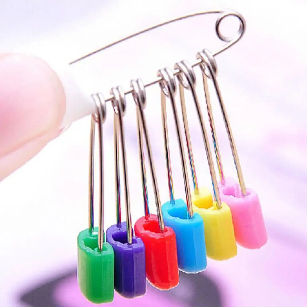 Plastic Head Pins Craft Pins 50Pcs Safety Pins Nappy Pins Baby Diaper Locking Pin Locking Cloth Pins Lock Baby Clothes Pins