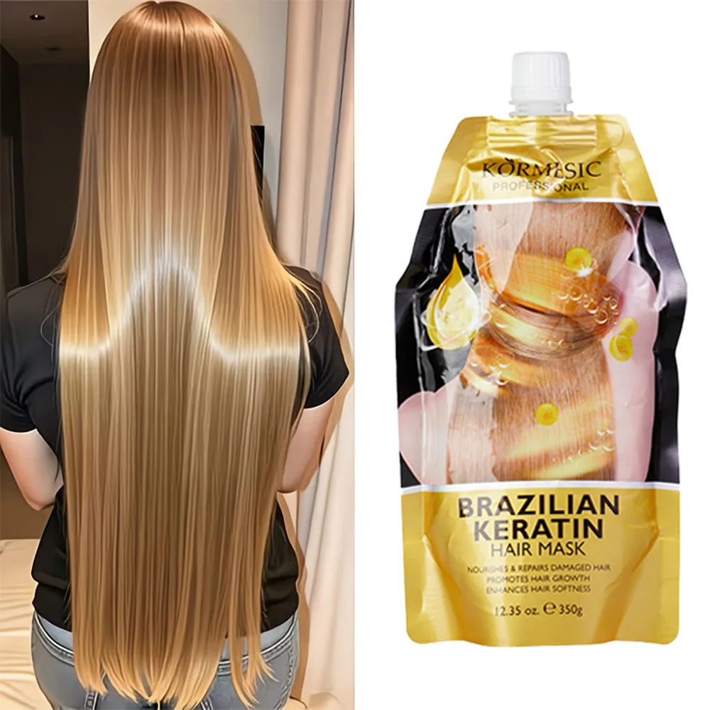 Máscara capilar nutritiva profunda de colágeno para reparação, coloração a quente, ressecamento, frizz, suavidade, condicionador capilar iluminador.