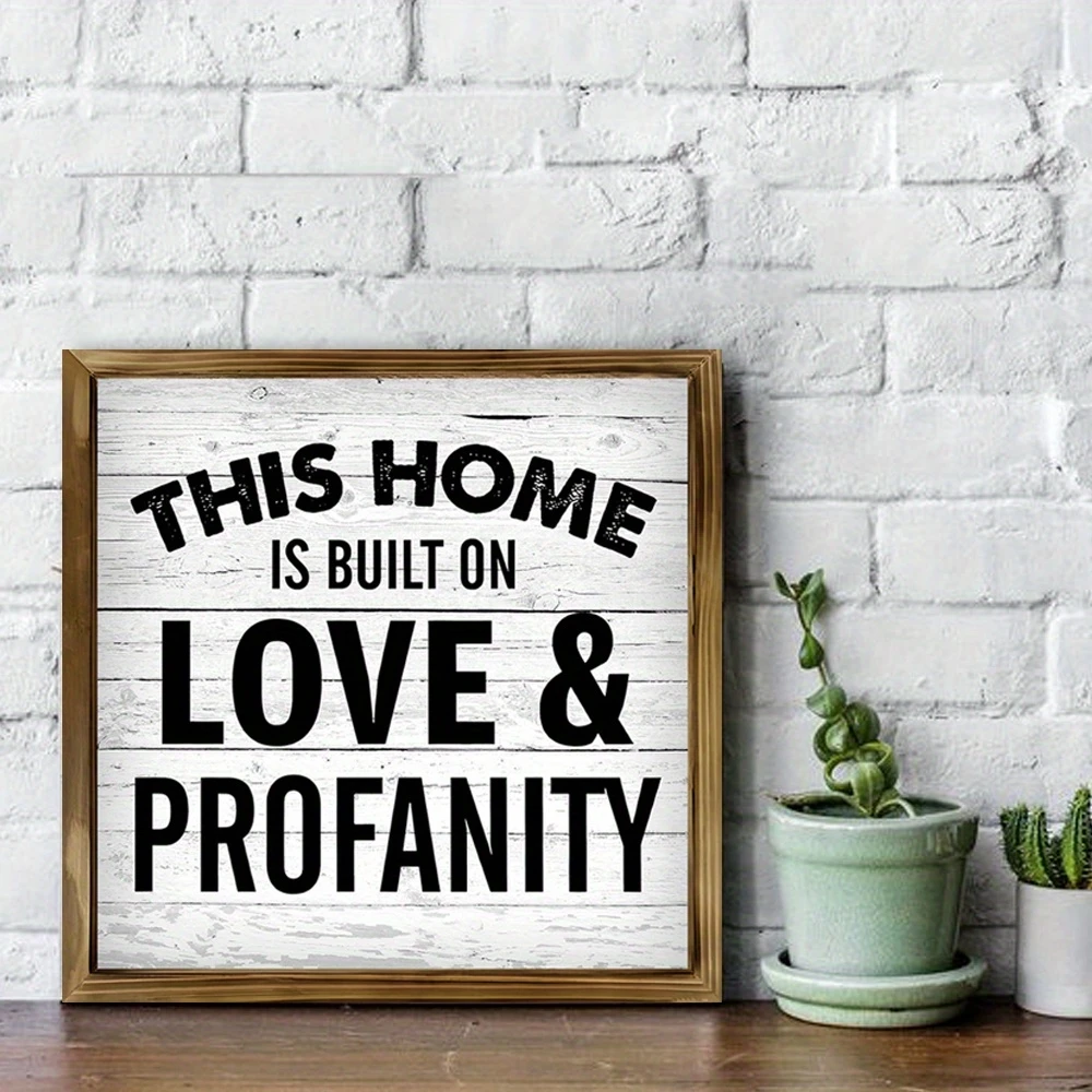 1pc 2D Flat modern rural style wooden sign 
