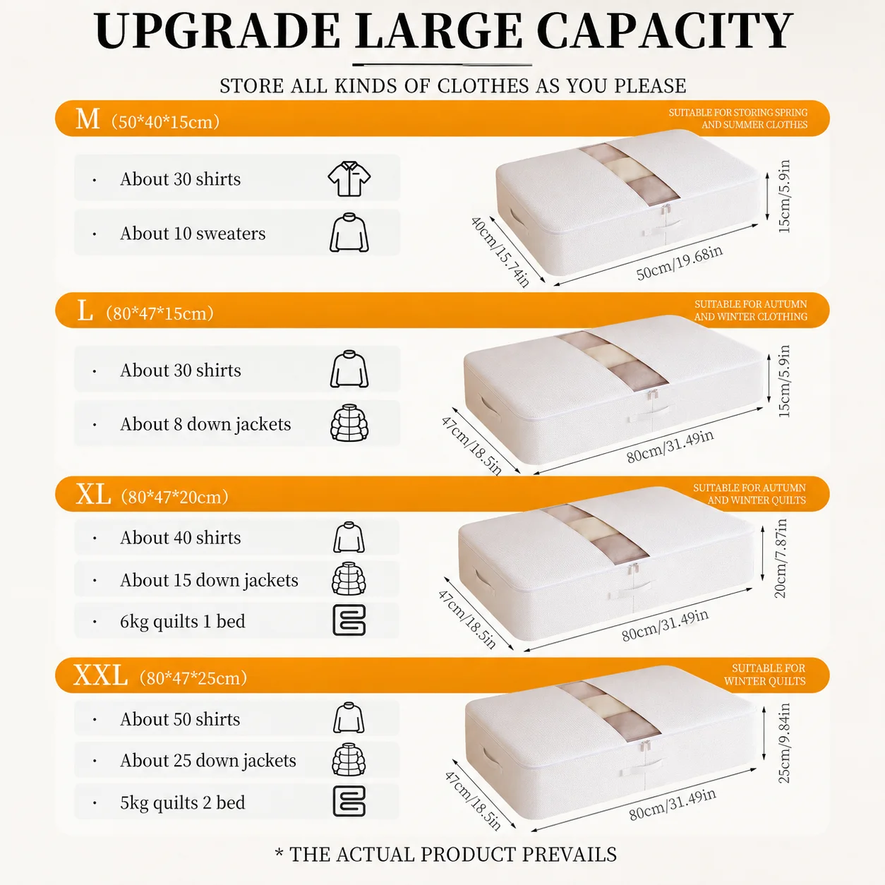 1PC Transparent Underbed Storage Bag, Dual Zipper Flat Design, Large Capacity Foldable Organizer for Seasonal Clothes Bedding