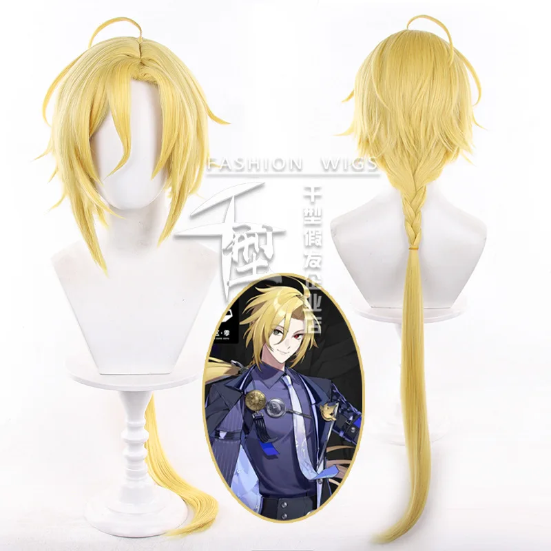 Pelucas de Cosplay Zenless Zone Zero Hugo, pelo largo de 95cm, peluca de pelo resistente al calor para hombres Hugo Vlad, juego de rol + gorro de peluca