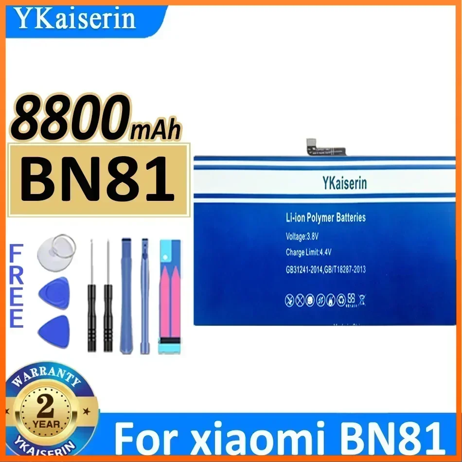 YKaiserin 8800mAh BN 81 Replacement Battery for Xiaomi Mi BN81 Laptop Batteries Batterie Bateria Warranty 2 Years + Free Tools