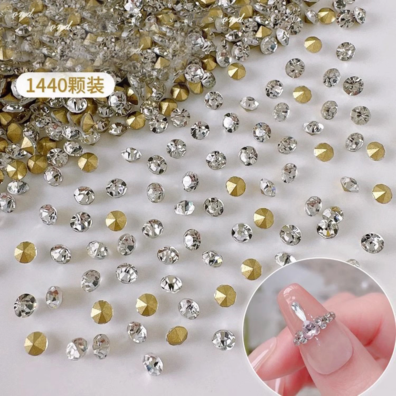 Top Seller SS3-SS20 1440pcs Crystal White 3D Non Hotfix FlatBack Strass Sewing & Fabric Garment Nail Art Rhinestone Decorations