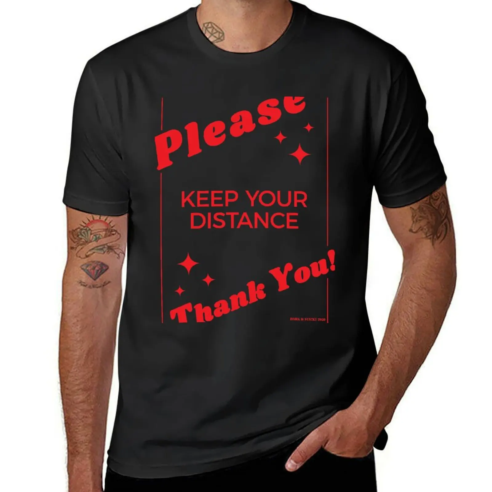 

Please Keep Your Distance (red) T-Shirt sublime anime figures funny gifts mens graphic t-shirts hip hop