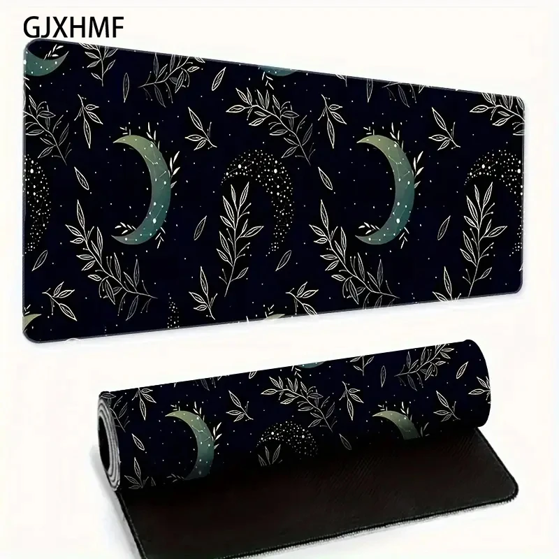 

Moon Theme Mausepad Green Leaves Desk Mat Gaming Mat Pad on The Table Office Gamer Accessories Keyboard Mat 900*400mm Mouse Pad