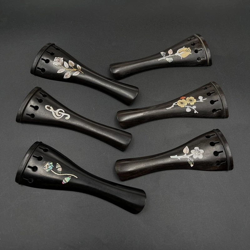 Ebony 4/4 violin Tailpieces Fiddle tail piece Carved inlay shell violin Tailpiece violin accessories parts fittings