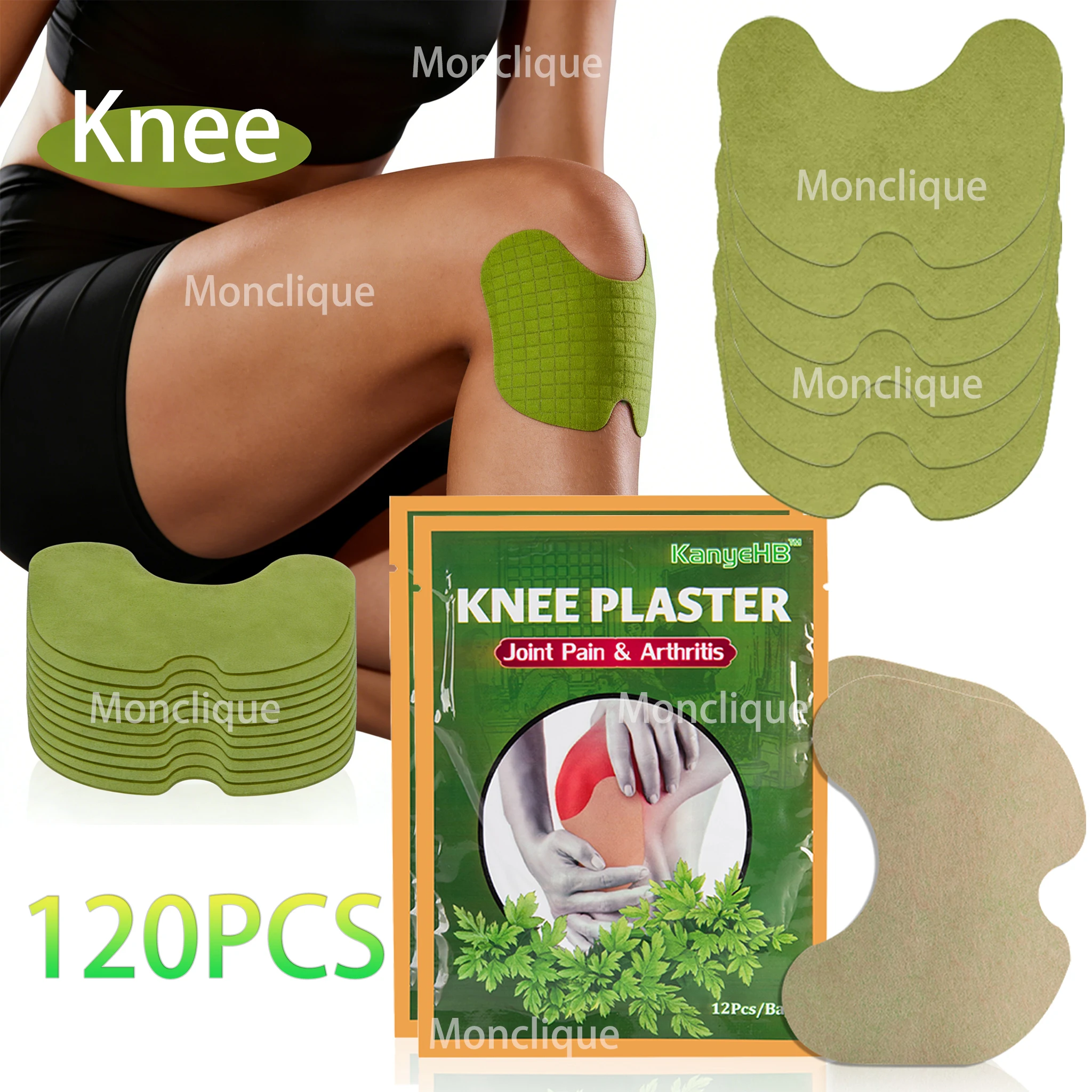 120/12PCS Knee Care Patch Herbal Warm Patch Breathable Non-woven Joint Soothing Patch Skin-friendly Leg Maintenance Knee Massage